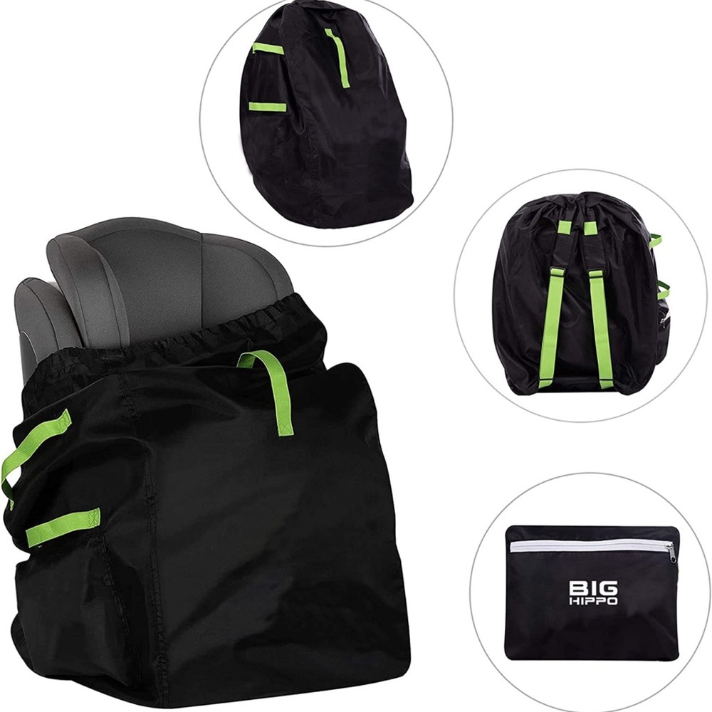 Big Hippo Car Seat Travel Bag, Gate Check Bag with Bonus Luggage Tag